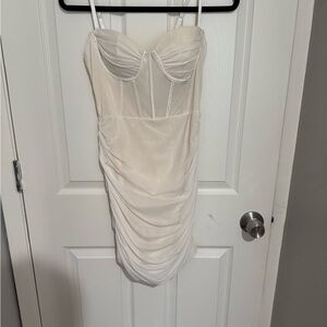 Chic Cream Strapless Maxi Dress